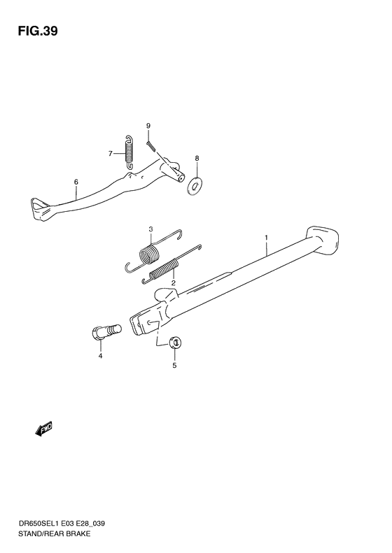 Stand/rear brake