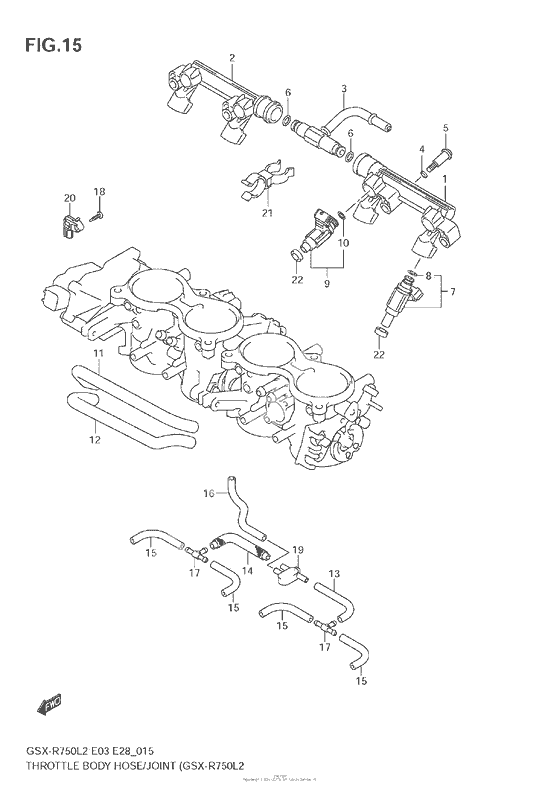 Throttle Body Hose/joint (Gsx-R750 L2 E03)