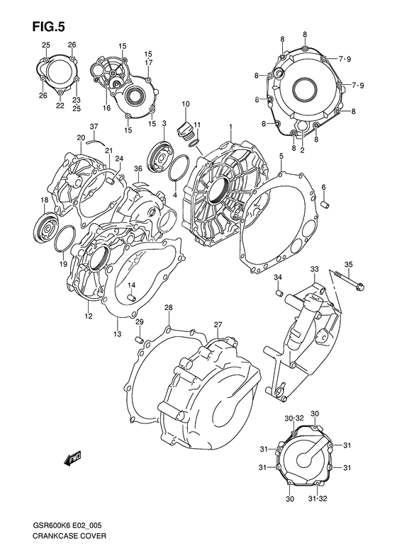 Crankcase cover ass`y (v