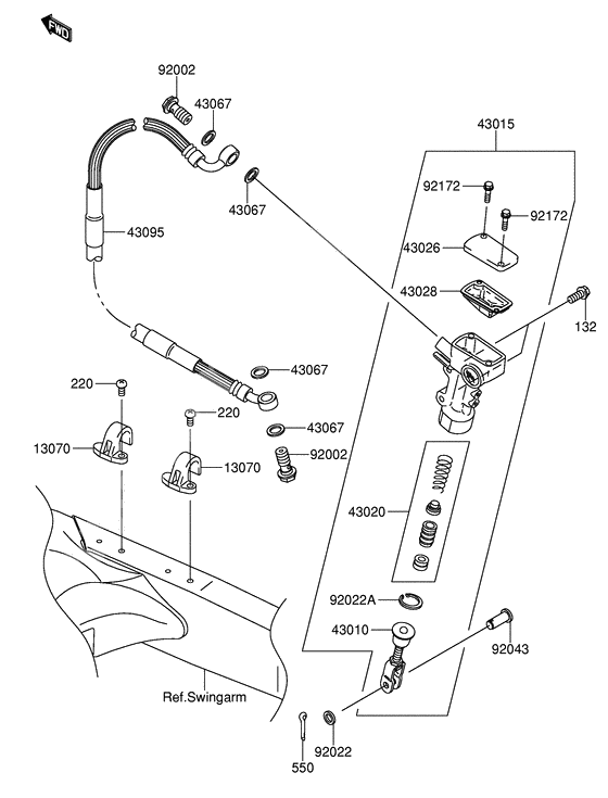 Rear master cylinder