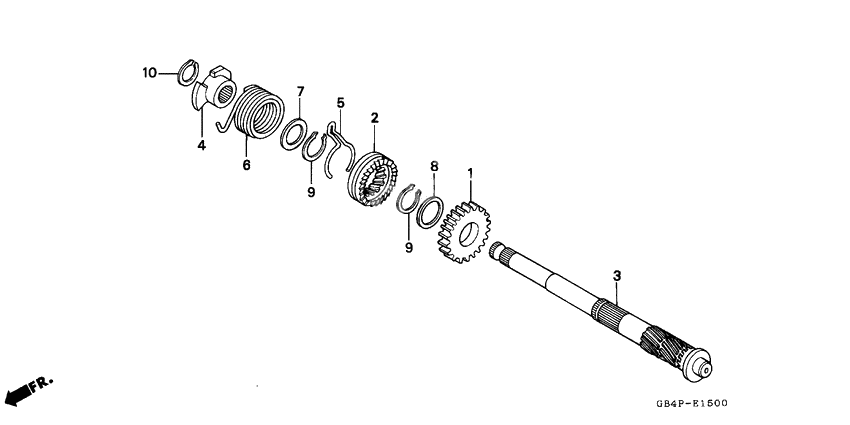 Kick starter spindle