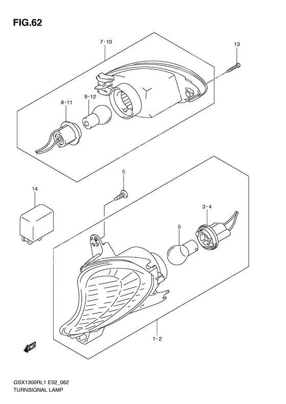 Turnsignal front & rear lamp