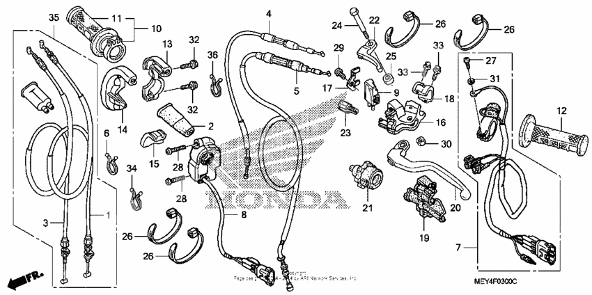 Handle lever + switch + cable