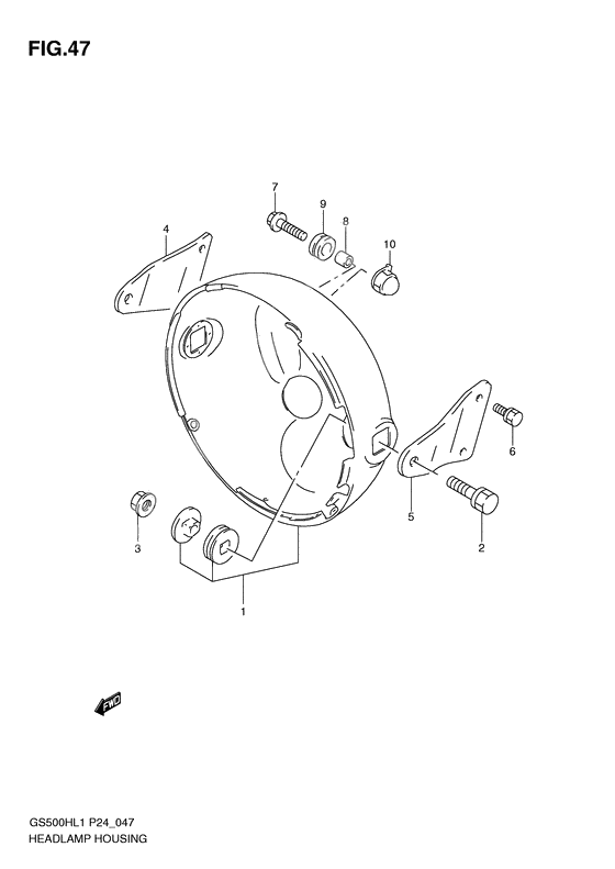 Headlamp housing              

                  Gs500h