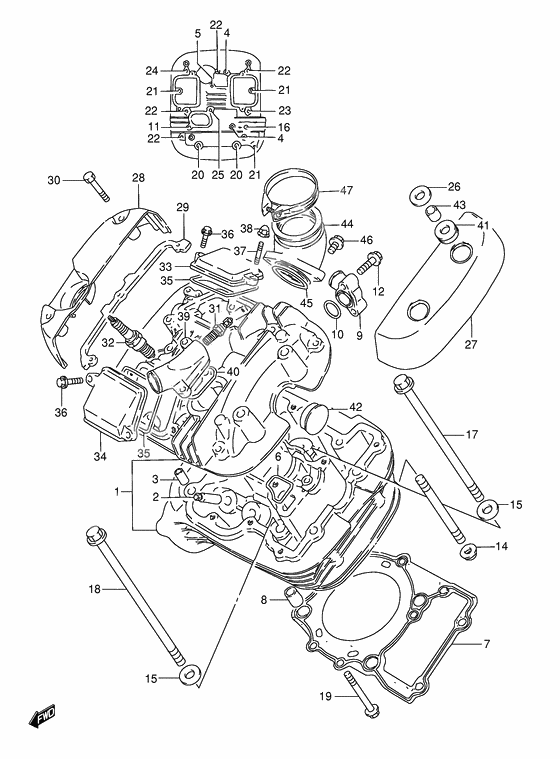 Cylinder head              

                  Front