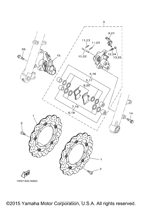 Front brake caliper