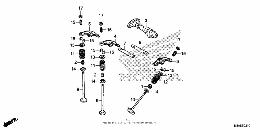 Camshaft valve (rr.)