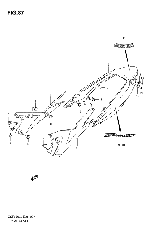 Frame cover              

                  Gsf650l2 e21