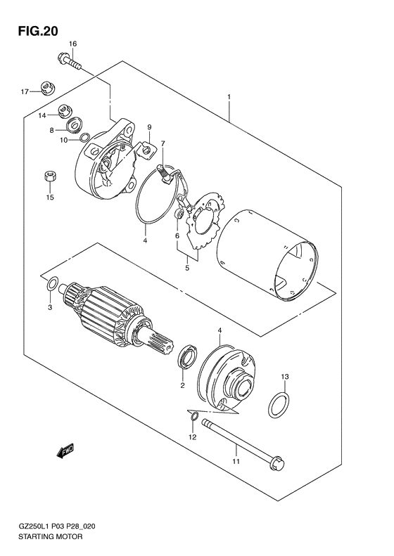 Starting motor