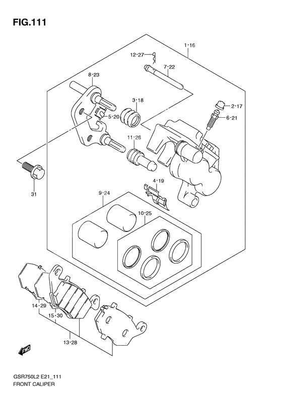 Front caliper