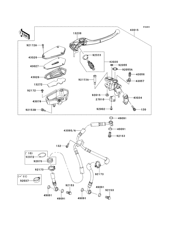 Front master cylinder