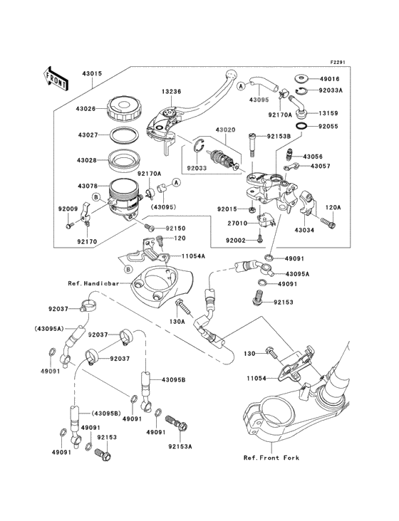 Front master cylinder