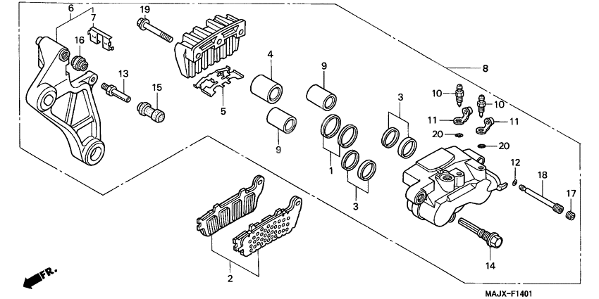 Rear brake caliper              

                  ST1100A