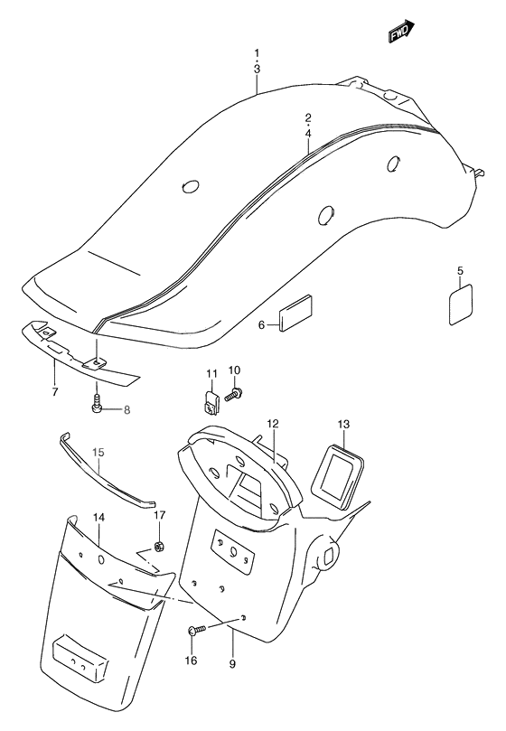 Rear fender              

                  Model w