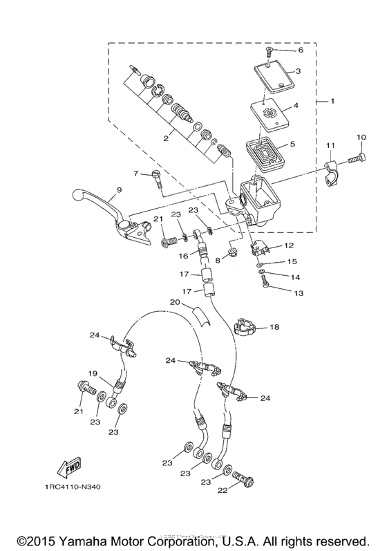 Front master cylinder