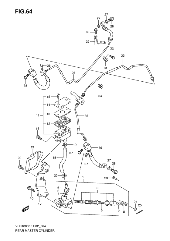 Rear master cylinder