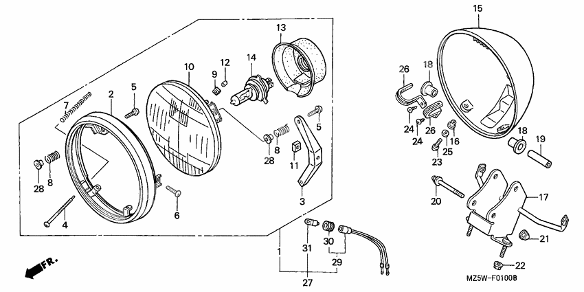 Phare              

                  VF750CW/X/Y) (VF750C2W/X/Y
