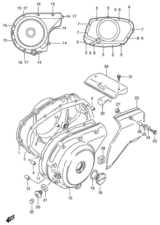 Crankcase cover ass`y (v