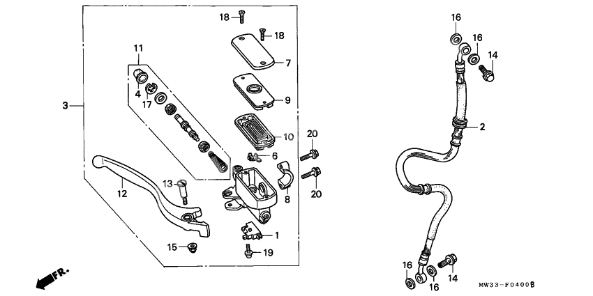 Fr. brake master cylinder              

                  CB750