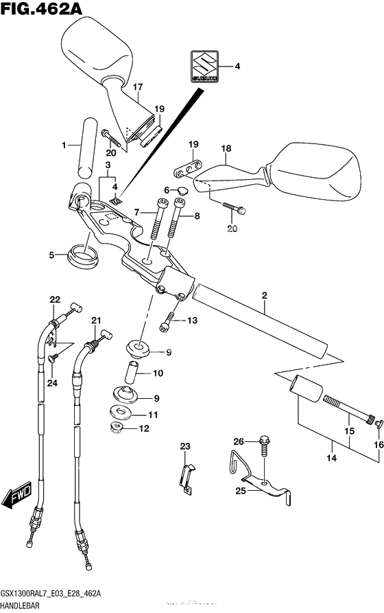 Руль & Тросики (Gsx1300Ral7 E03)