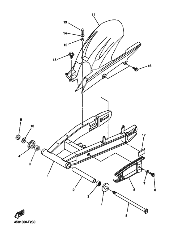 Rear arm