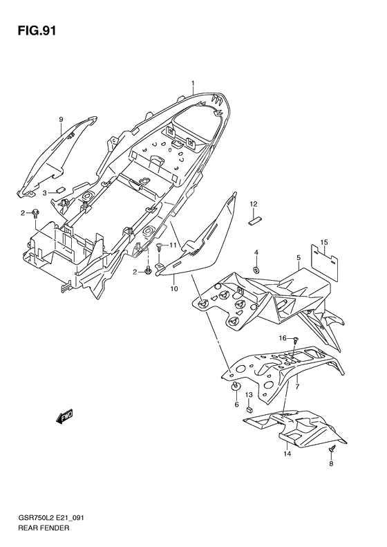 Rear fender              

                  Gsr750al2 e24