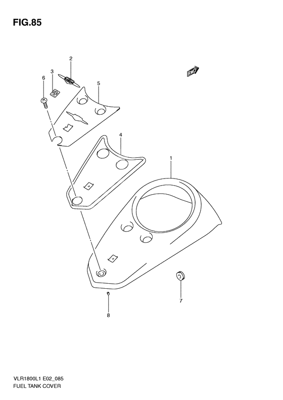 Fuel tank cover              

                  Vlr1800ufl1 e19