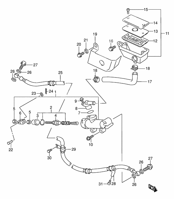 Rear master cylinder