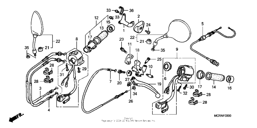 Switch + cable + lever