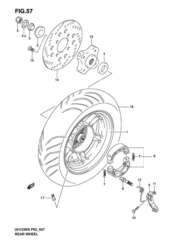 Rear wheel complete assy