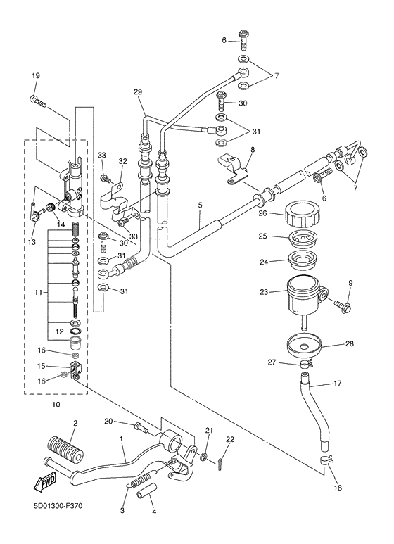 Rear master cylinder