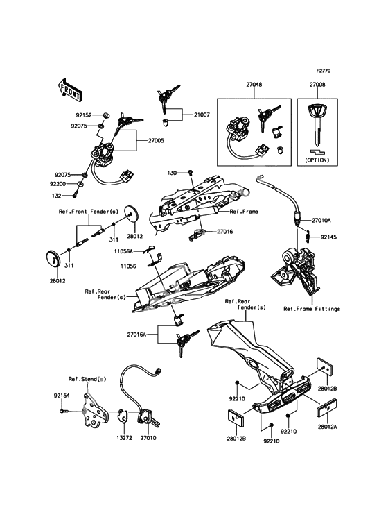 Ignition switch/locks/reflectors