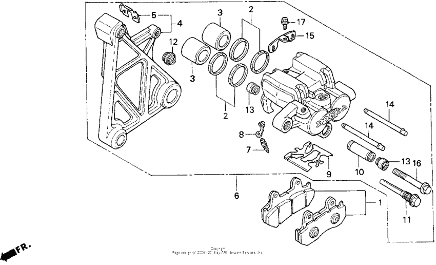 Rear brake caliper