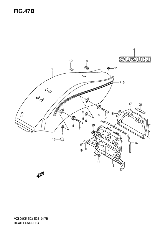 Rear fender              

                  Vz800zk8/zk9