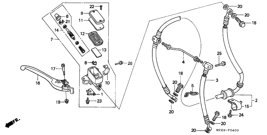 Fr. brake master cylinder