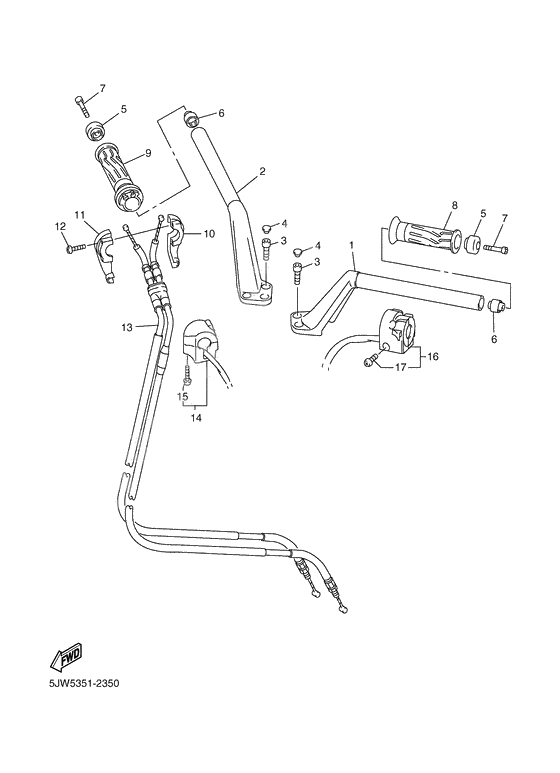 Steering handle. cable