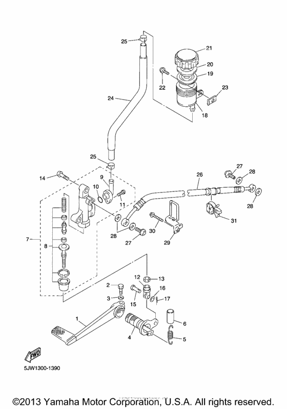 Rear master cylinder