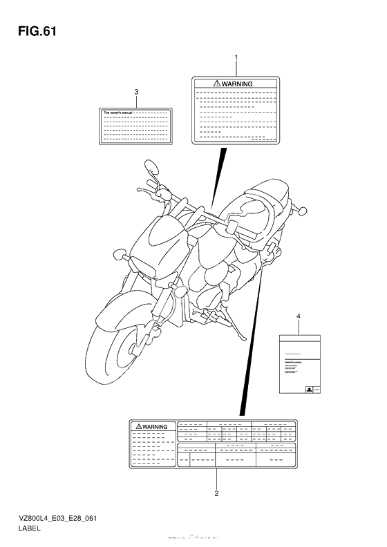 Информационные наклейки (Vz800L4 E03)