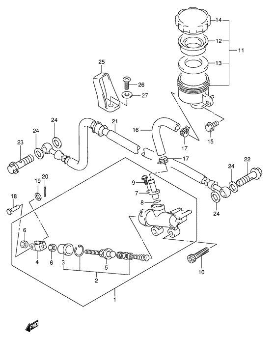 Rear master cylinder