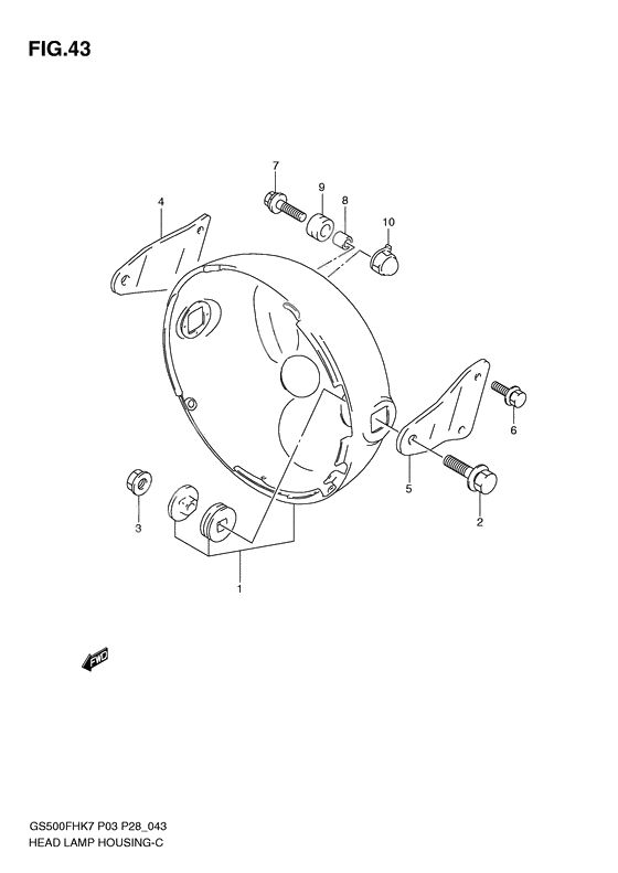 Headlamp housing              

                  Without cowling