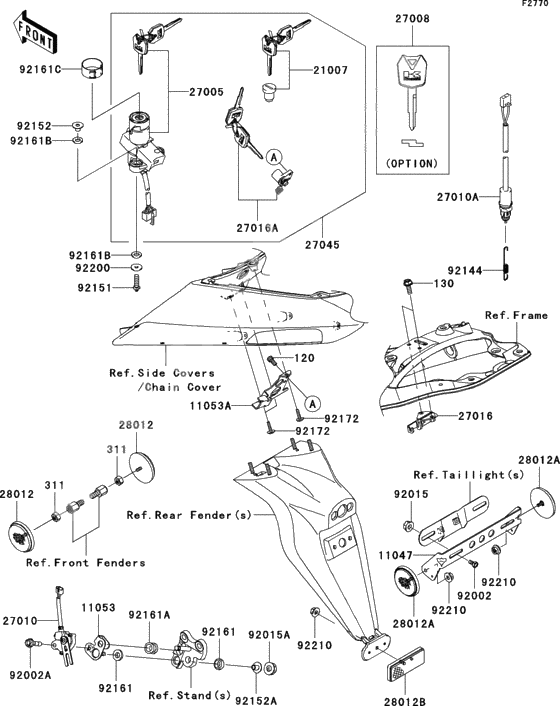 Ignition switch/locks/reflectors