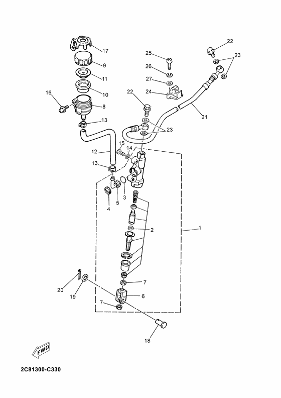 Rear master cylinder