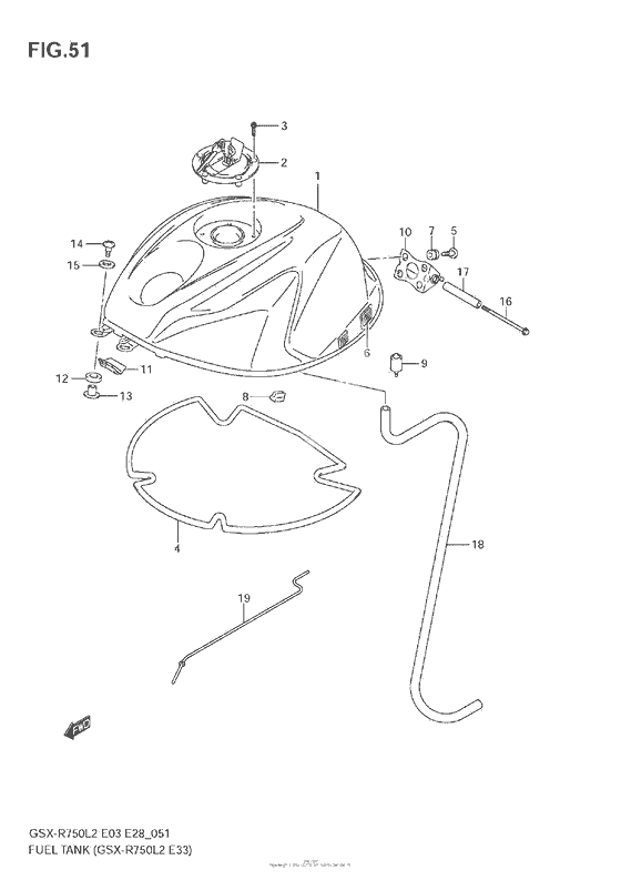 Топливный бак (Gsx-R750 L2 E33)