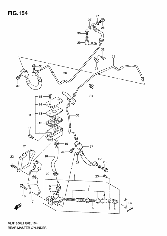 Rear master cylinder