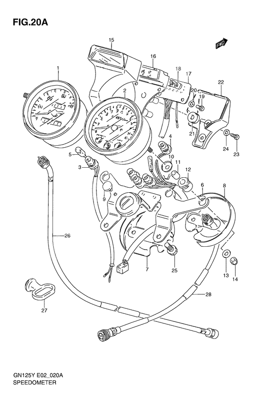 Speedometer - tachometer              

                  Model v/w/x/y/k1 e1, e30