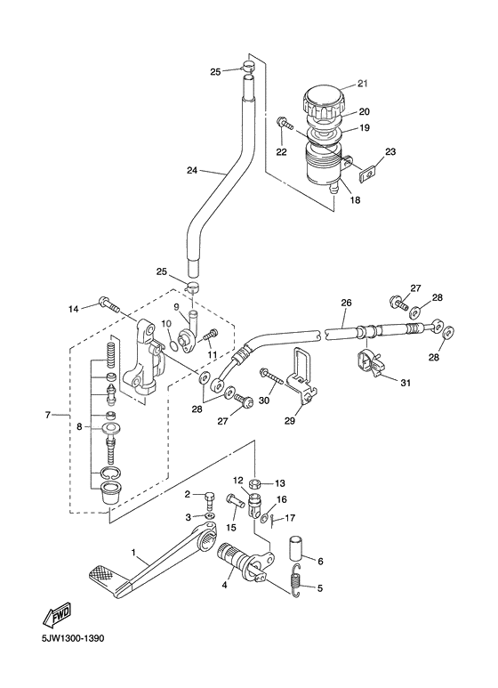 Rear master cylinder