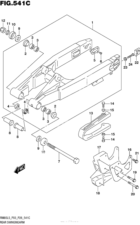 Задний рычаг (Маятник) (Rm85Ll5 P28)