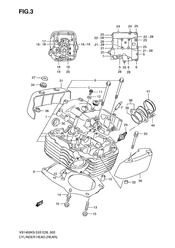 Cylinder head              

                  Rear