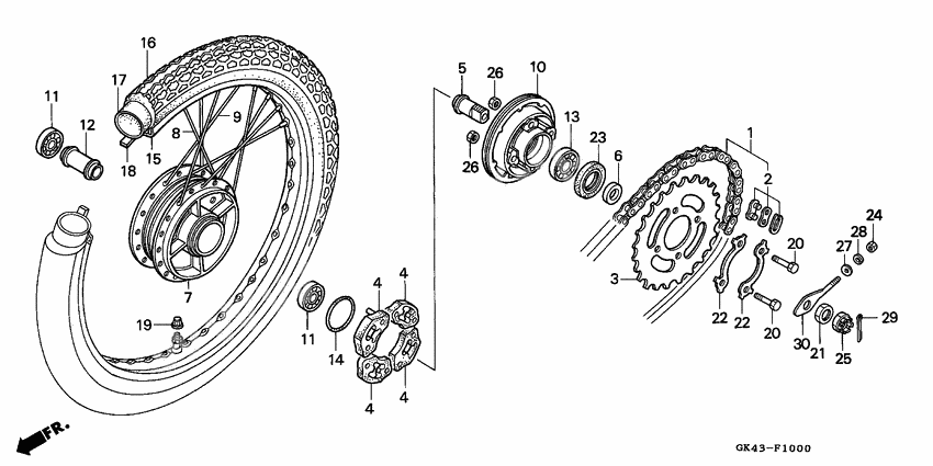 Rear wheel complete assy