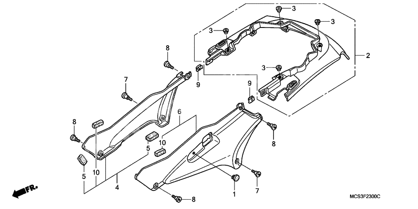 Side cover/rear cowl